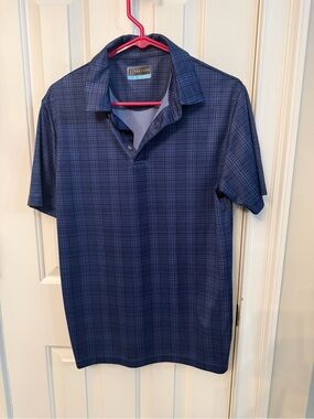 Men’s PGA Blue Plaid Polo Shirt